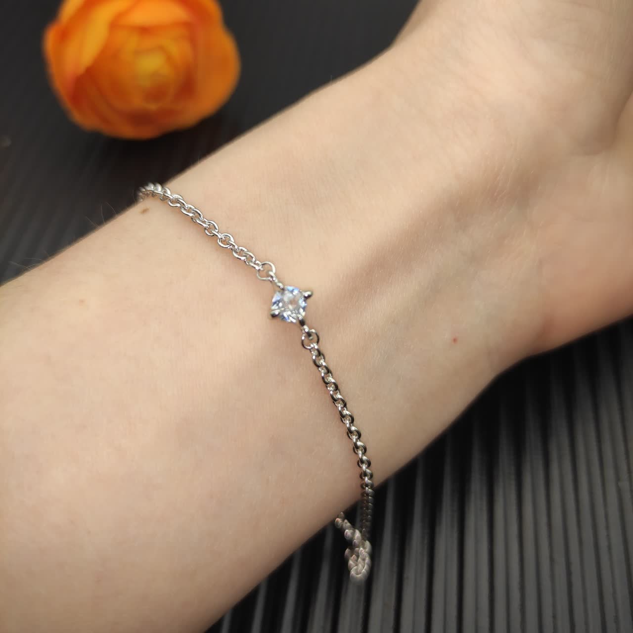 David Yurman Sterling Silver Cable Collectibles Diamond Station Bracelet